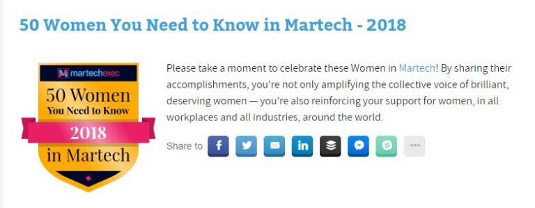 פורסמה רשימת חמישים הנשים המשפיעות בתחום ה-Martech ששווה לכם להכיר. ויש גם נציגה ישראלית