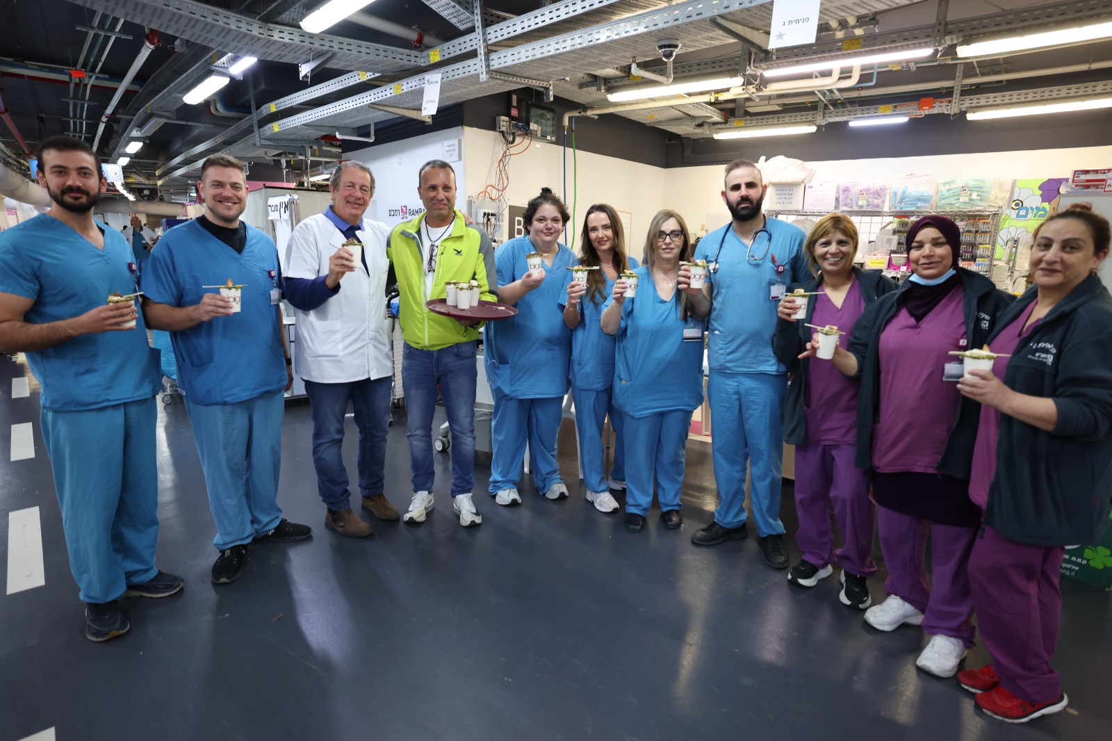 בכירי ועובדי רשת קפה ביגה מתגייסים למען צוותי בית חולים רמב"ם