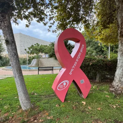 מצהוב לוורוד: פסל סרט ההזדהות שהפך לסמל המאבק בסרטן השד